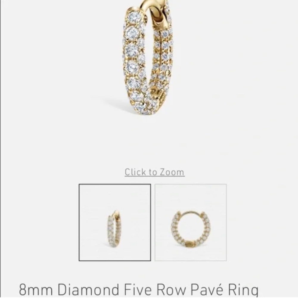 8mm white gold pavé diamond ring